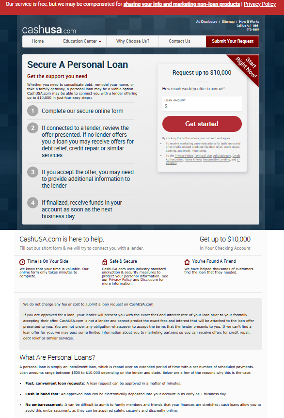 Cashusa.com loans up to 10k RS US NEW Preview