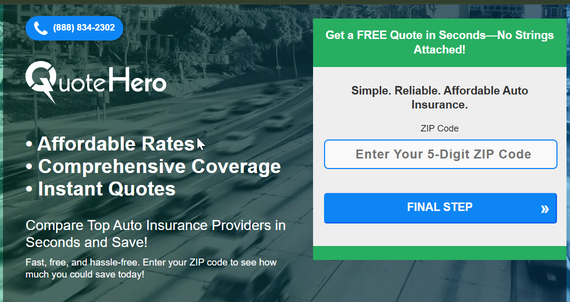 The Quote Hero - Auto  Short Form   US   Non Incent  Preview