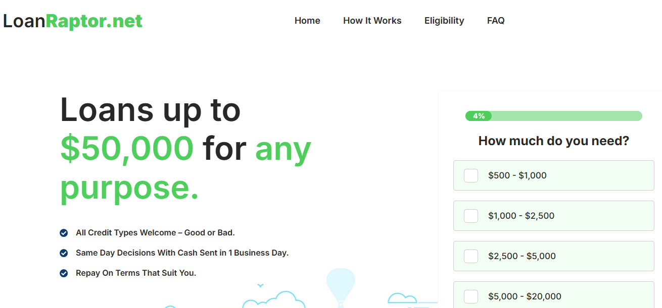 Loan Raptor. Net Preview