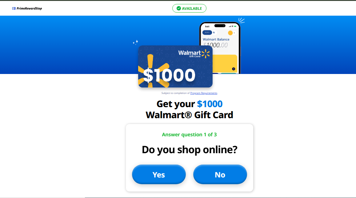 US-Prime Reward Spot  1000 Walmart-SOI Preview