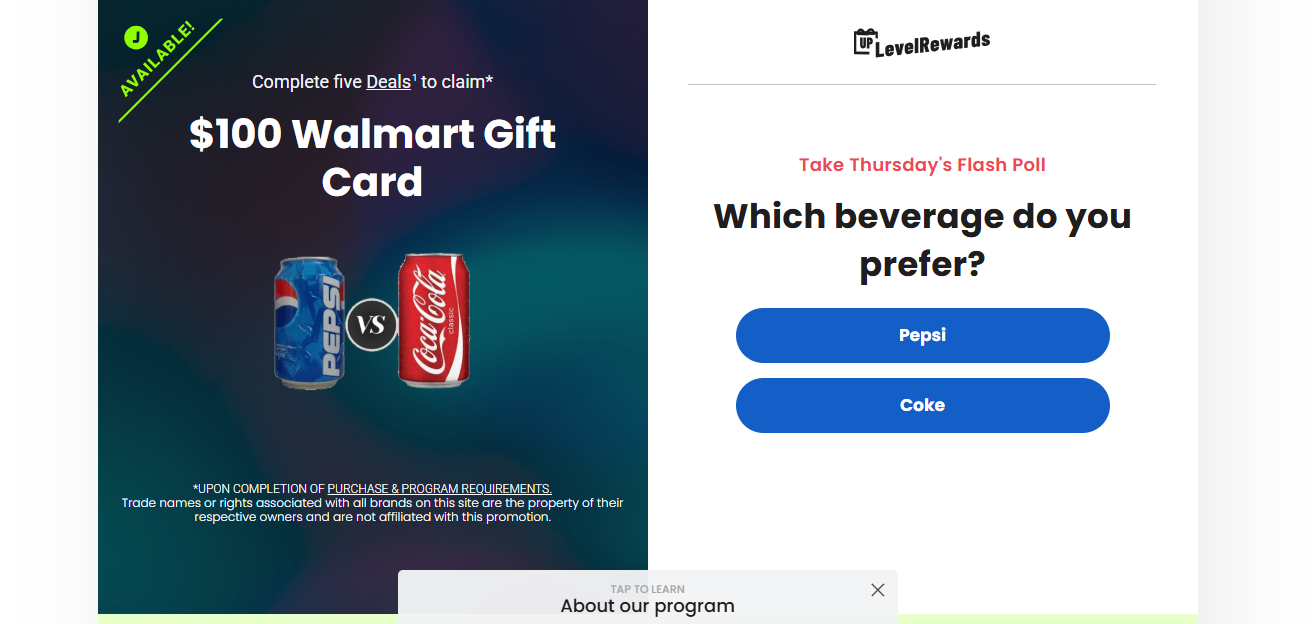 Rewards US - Pepsi vs. Coke -8 Am to 10 PM EST Preview