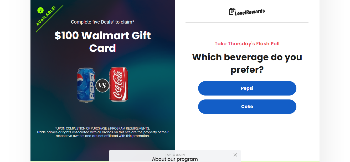 Rewards US - Pepsi vs. Coke -8 Am to 10 PM EST Preview
