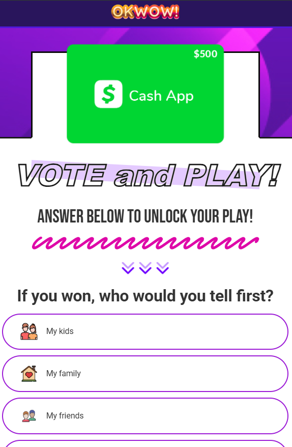 OkWow.com - CashApp  500 Gift Card  Display  Preview