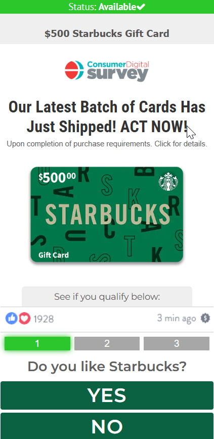 CDS - Starbucks  500 Gift Card V2 Preview