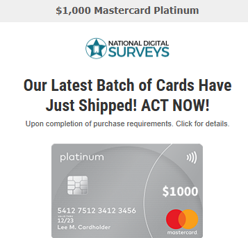 CDS -  1000 MasterCard Platinum Preview