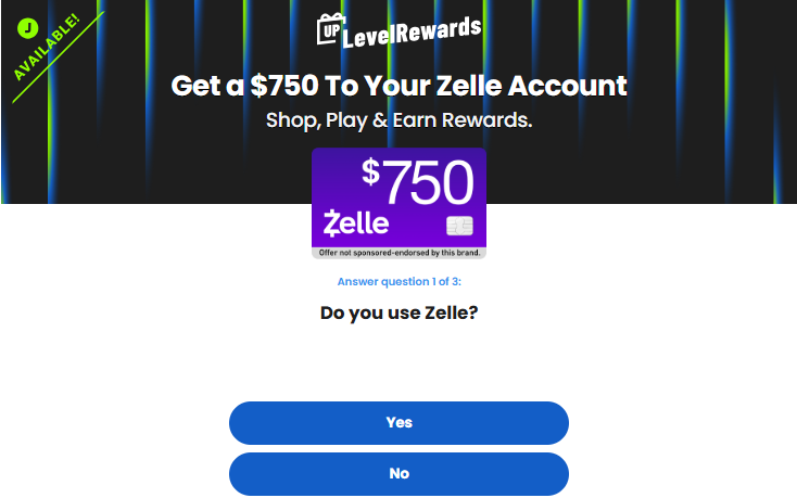 Rewards US - Zelle  750 Preview