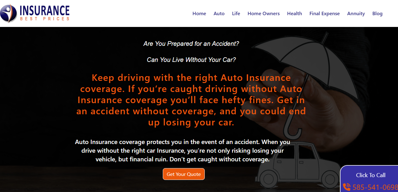 Insurance Best Prices -  US  Revshare Preview