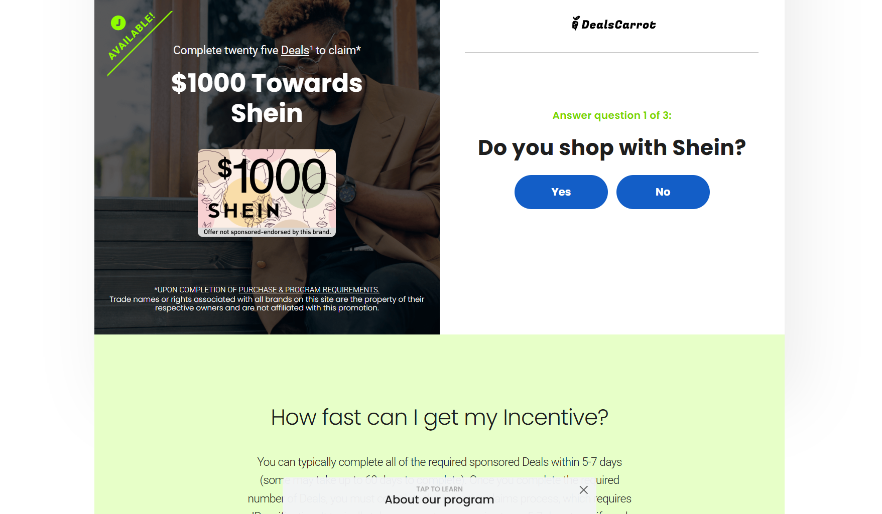 Shein  1000 Gif Card US CA AU GB CPL Non Incent Preview