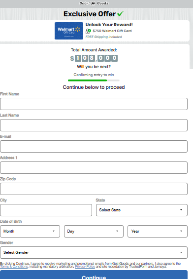 RewardZinga  GetnGoods - 750 Walmart  US Preview